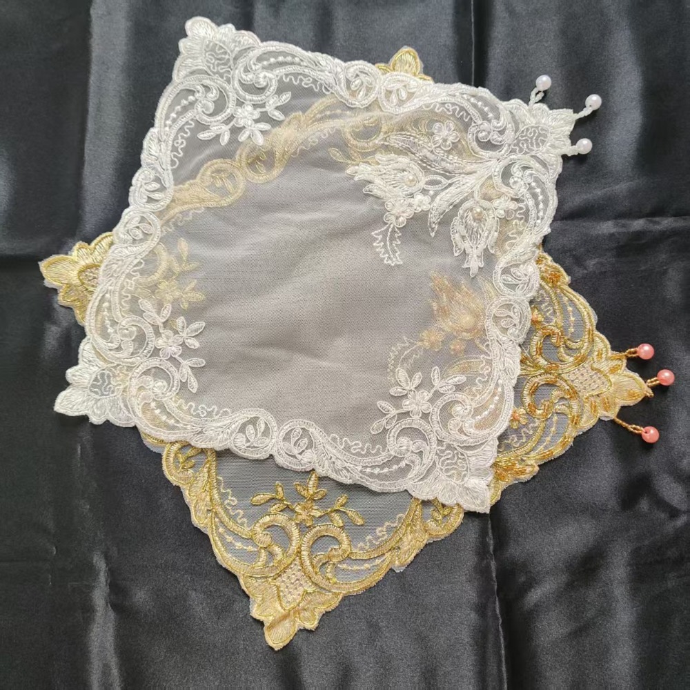 Embroidery Rose - Sets de table brodés Rose Dorée