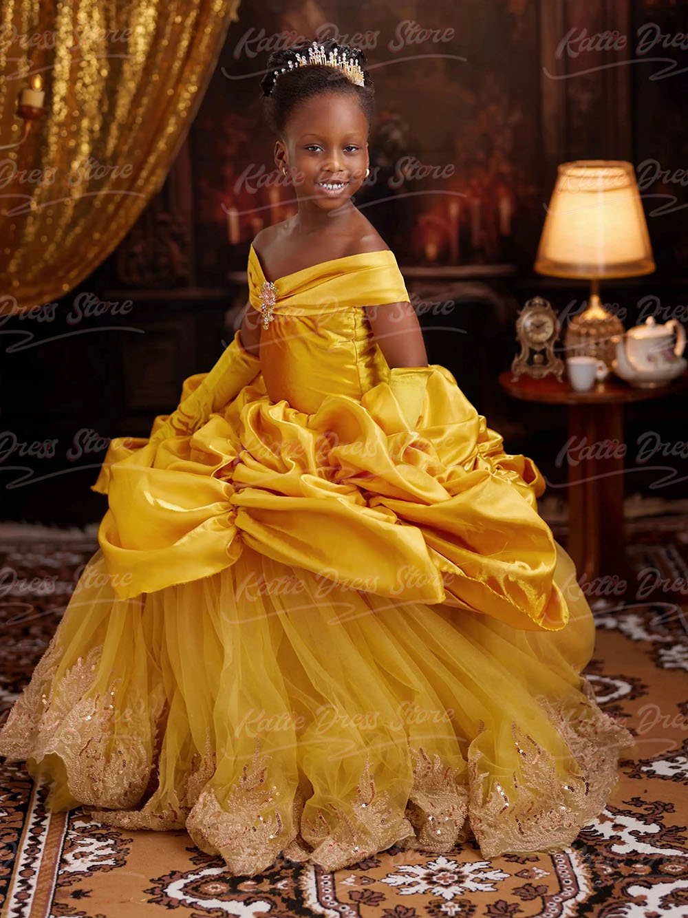 Robe de demoiselle d'honneur j - Embroidery Yellow Dress avis et prix