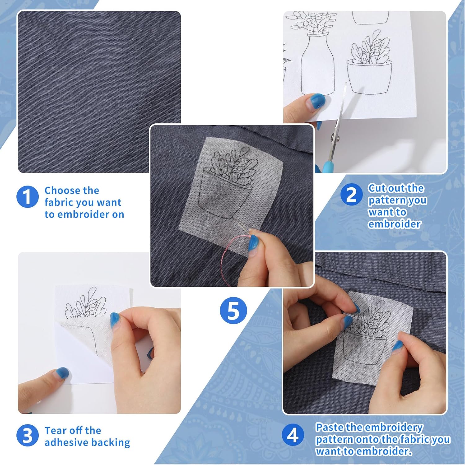 4 feuilles de motifs de broder - Embroidery Meaning avis et prix