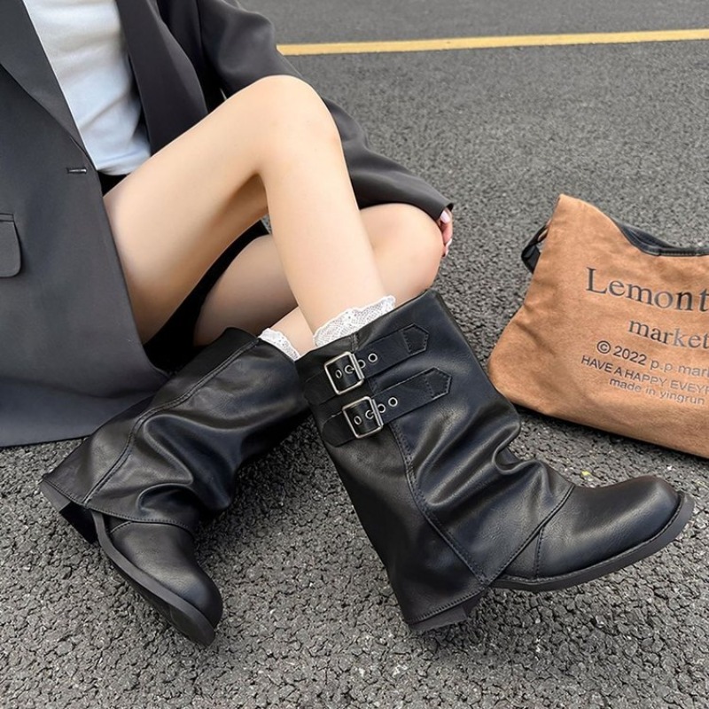 Bottines mi-mollet à double bo - Embroidery Garments avis et prix