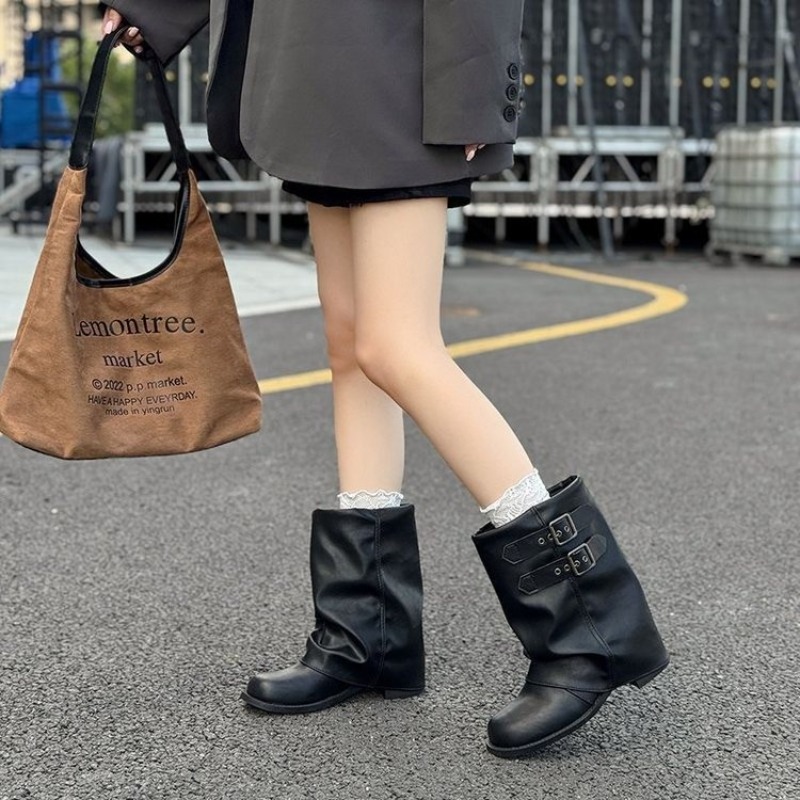 Bottines mi-mollet à double bo - Embroidery Garments avis et prix