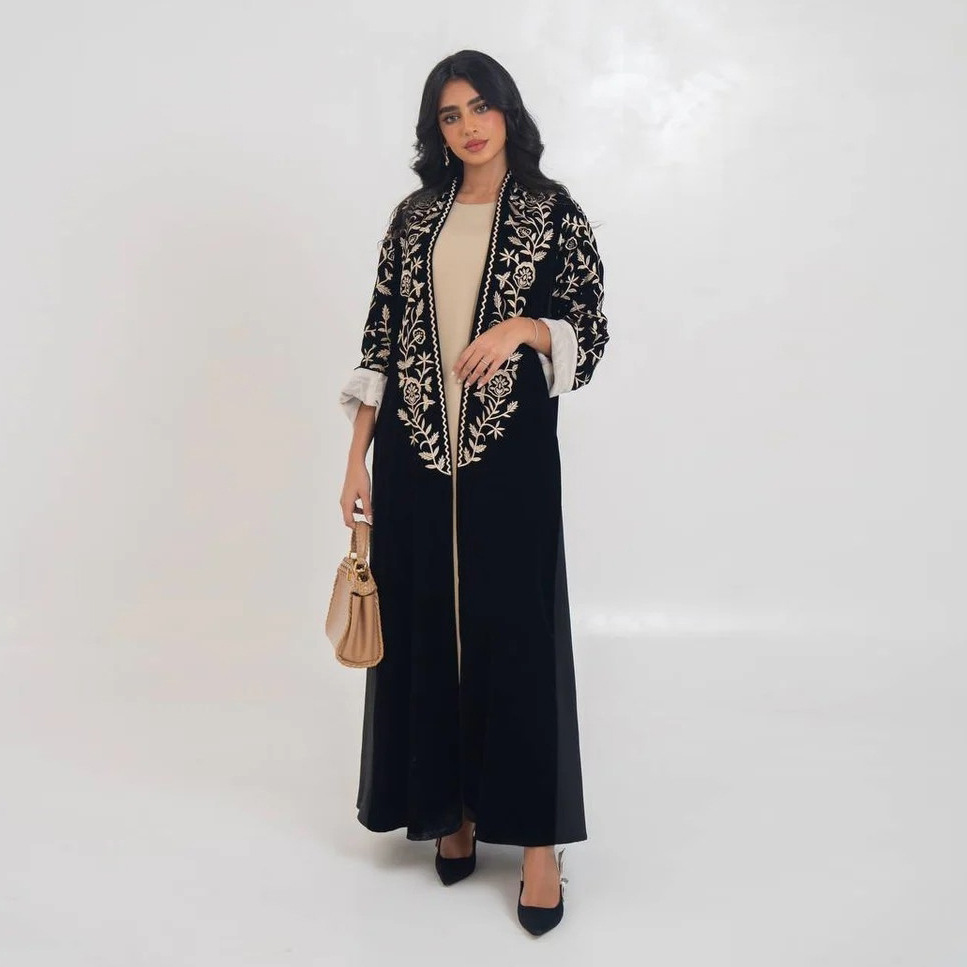 Abaya ouverte en velours, kaft - Embroidery Kebaya avis et prix