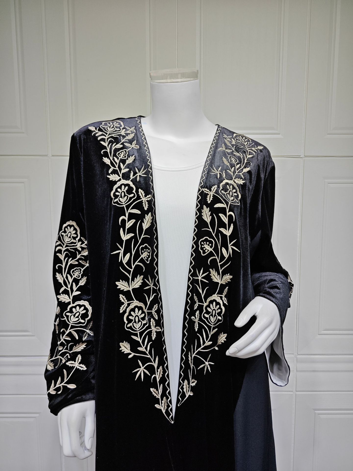 Abaya ouverte en velours, kaft - Embroidery Kebaya avis et prix
