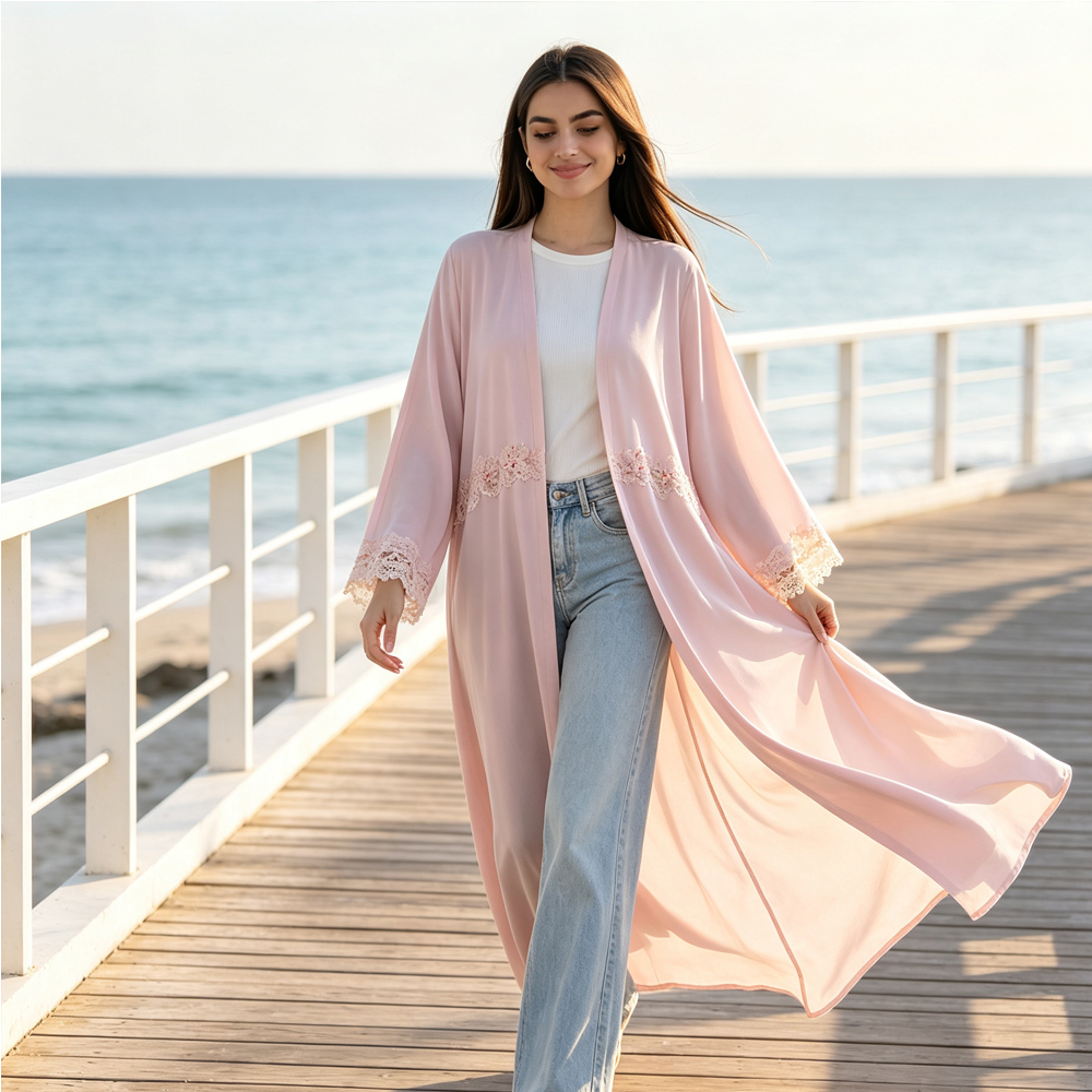 Robe Abaya Kimono Cardigan Bro - Embroidery Kebaya avis et prix