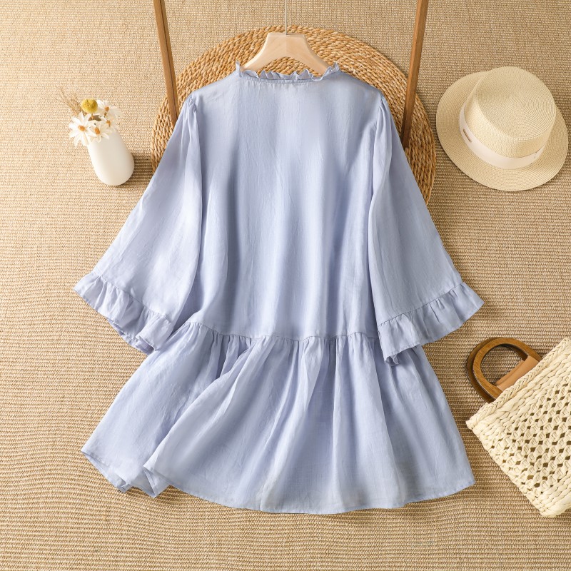 Chemise élégante en coton et l - Embroidery Cotton Shirt avis et prix